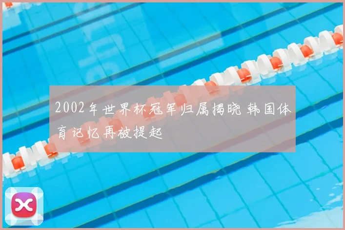 2002年世界杯冠军归属揭晓 韩国体育记忆再被提起